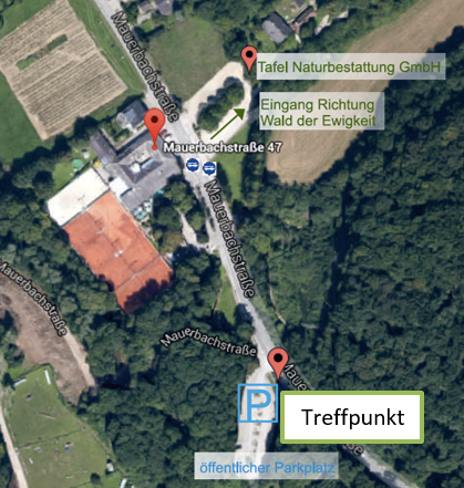 Wald der Ewigkeit_Parkmöglichkeiten Treffpunkt_Naturbestattung GmbH